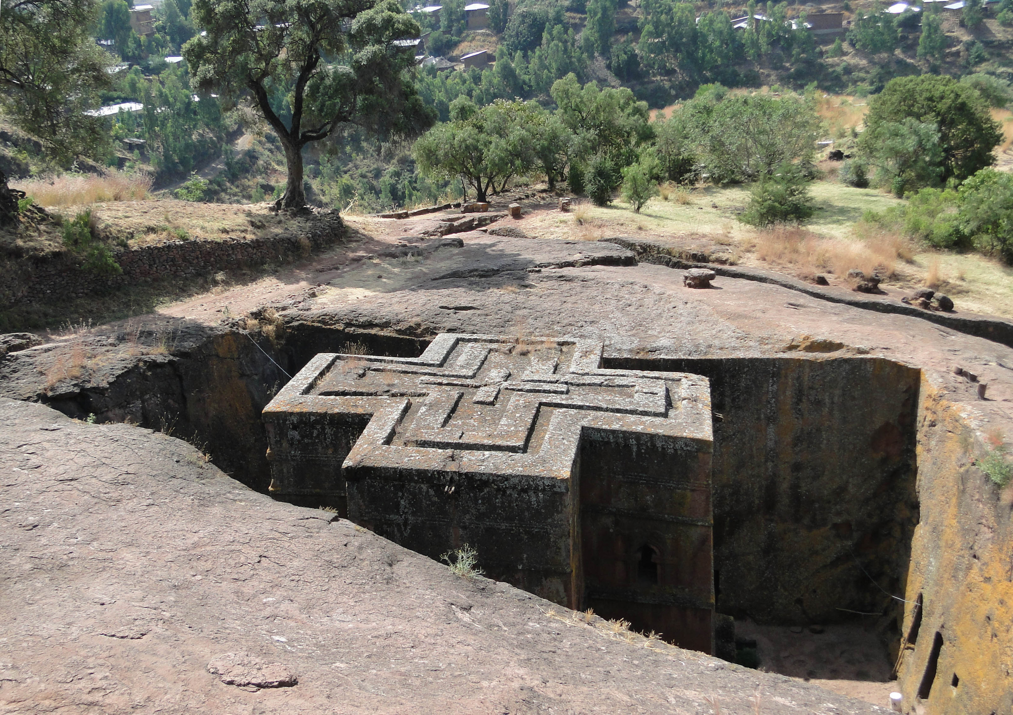 The rock-hewn church of Bete Giyorgis in Lalibela, Ethiopia
